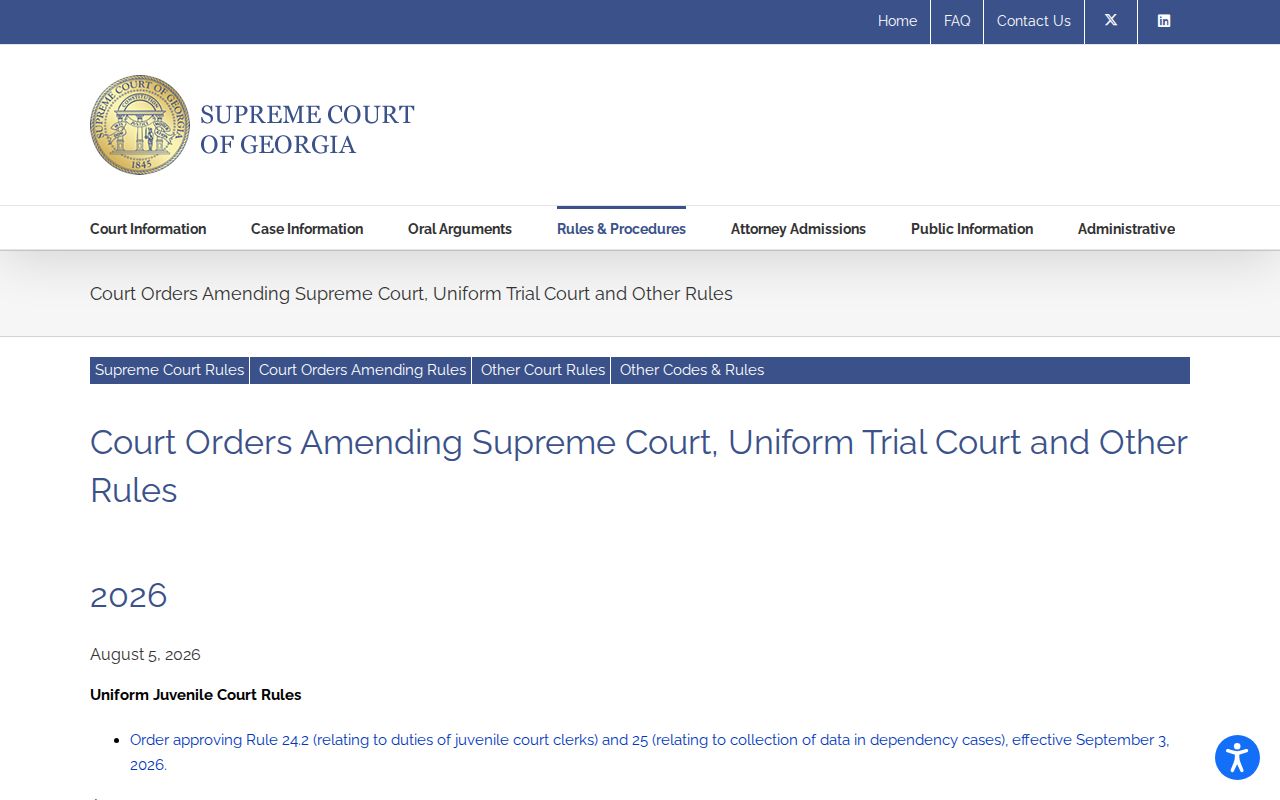 Columbia County civil court docket Georgia rule amendments source