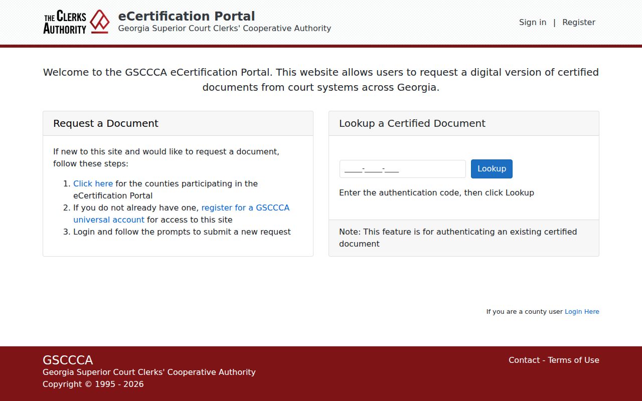 Columbia County court record search eCertification access