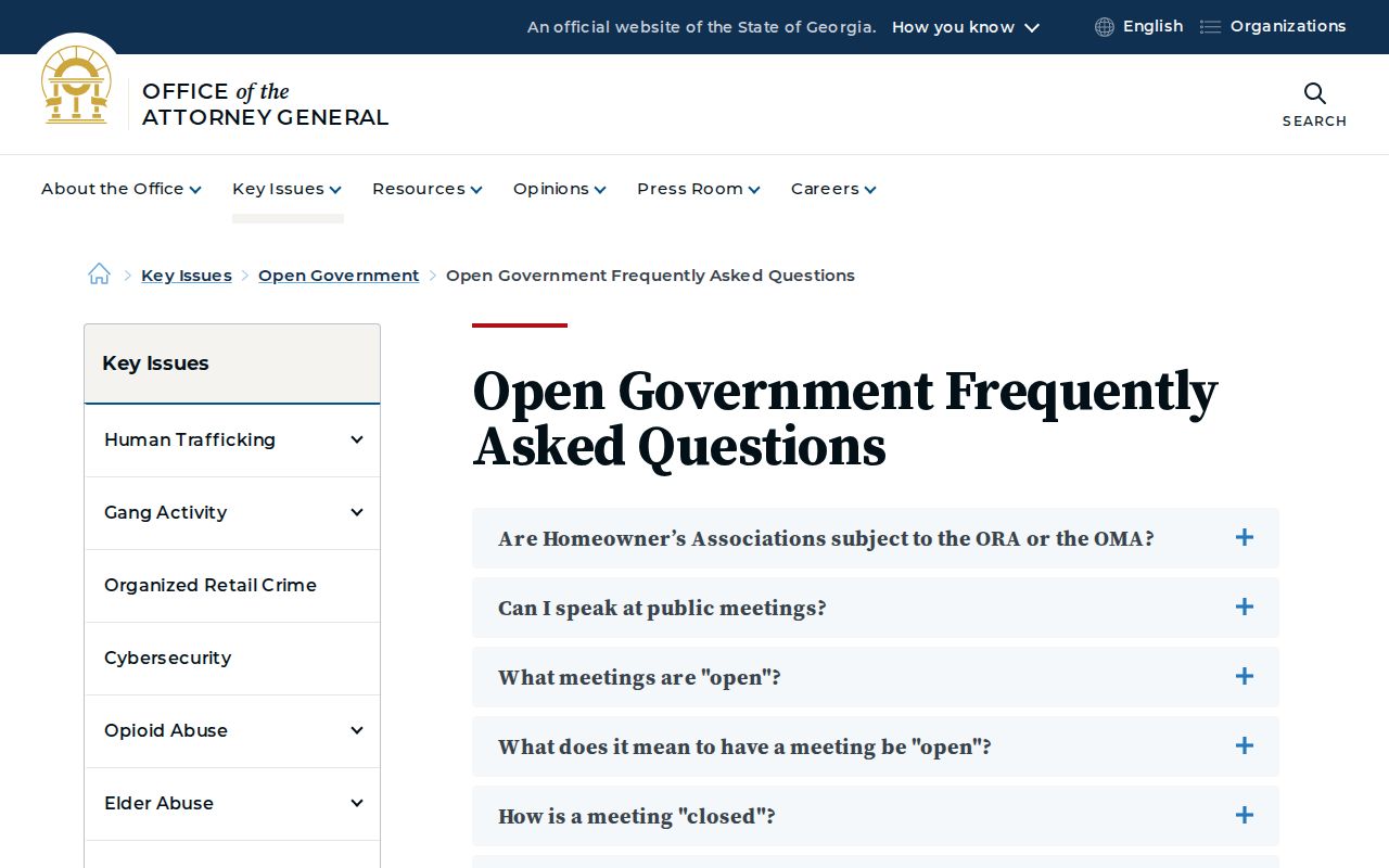Columbia County court record search Georgia open government rules