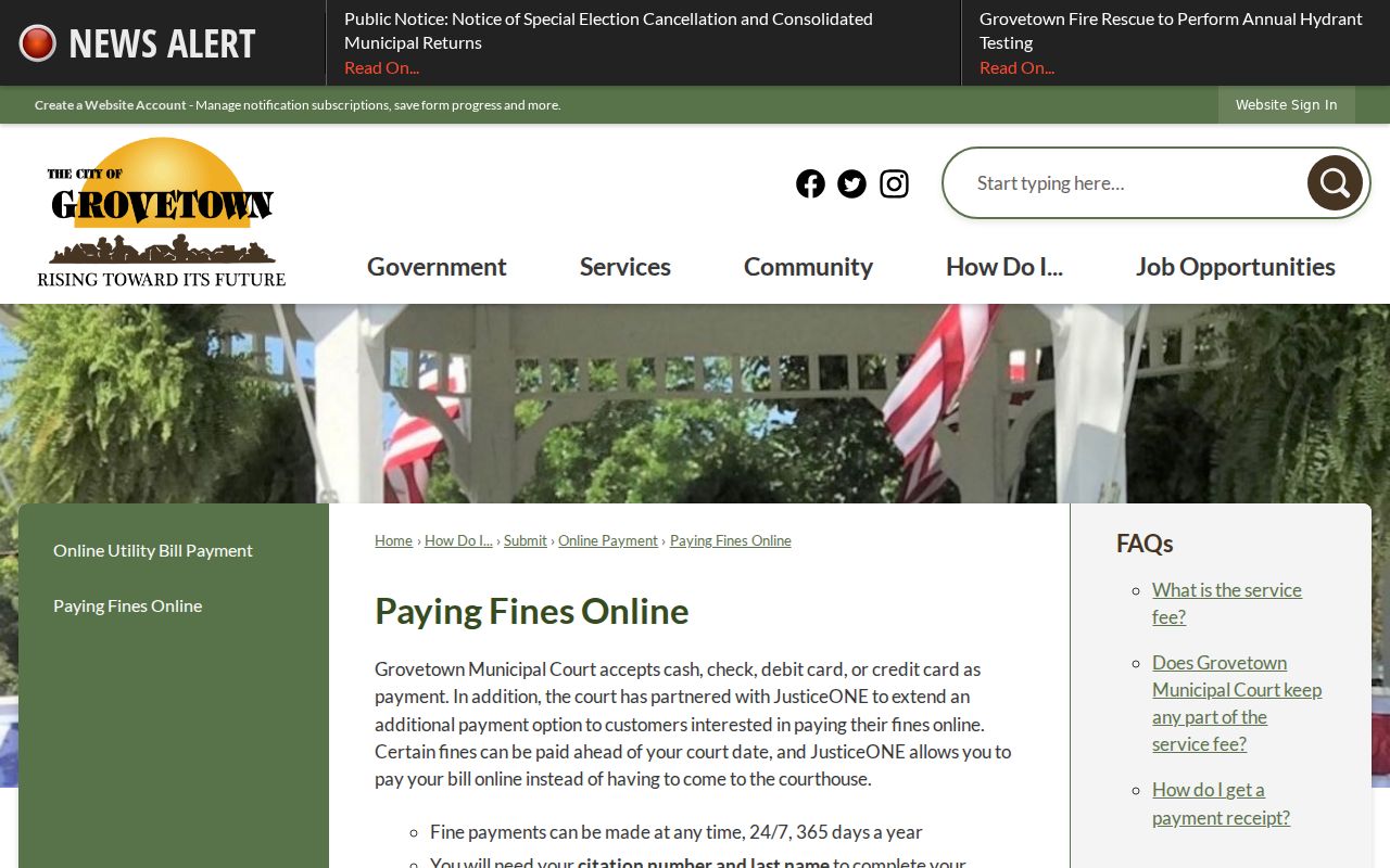 Grovetown court docket online fine payment instructions