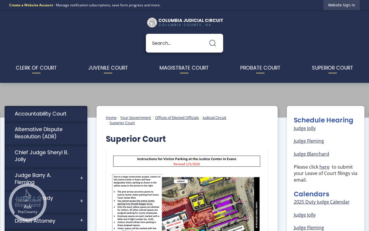 Columbia County court docket Superior Court information